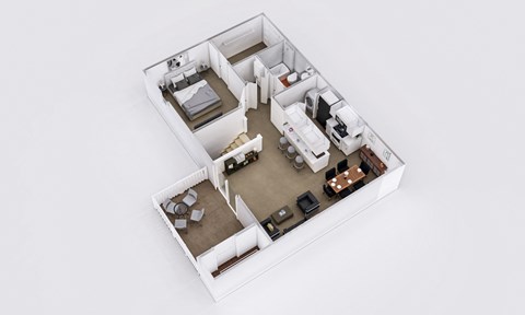 Floor plan for 1 bed, 1 bath, 807 sqft